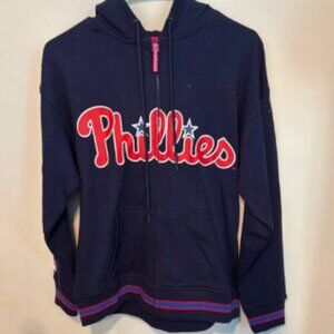 Philadelphia Phillies Gems Zip Up Hoodie Navy Oversized XS